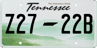TN license plate Z2722B