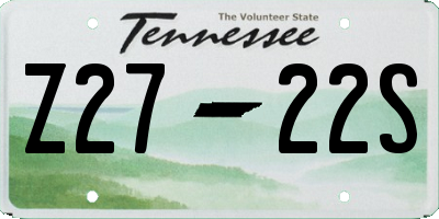 TN license plate Z2722S