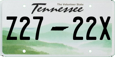 TN license plate Z2722X