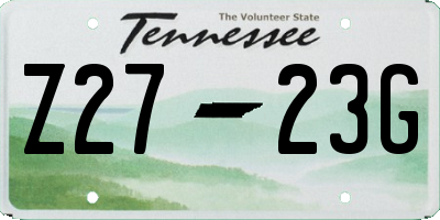 TN license plate Z2723G