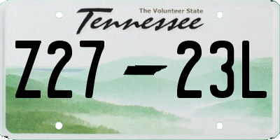 TN license plate Z2723L