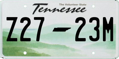 TN license plate Z2723M