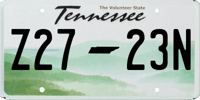 TN license plate Z2723N