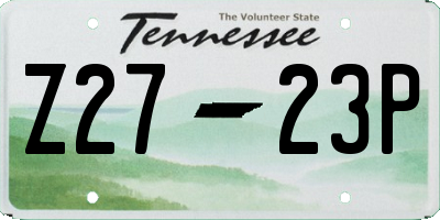 TN license plate Z2723P