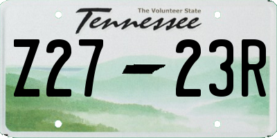 TN license plate Z2723R