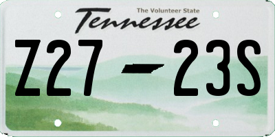 TN license plate Z2723S