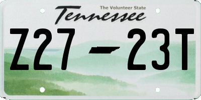 TN license plate Z2723T