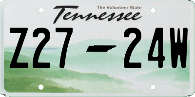 TN license plate Z2724W