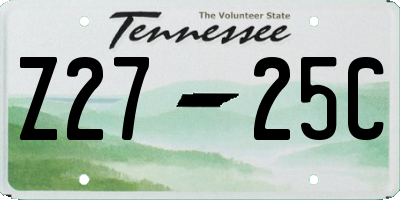 TN license plate Z2725C