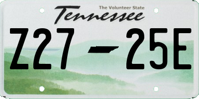 TN license plate Z2725E