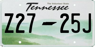 TN license plate Z2725J