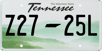 TN license plate Z2725L