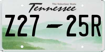 TN license plate Z2725R