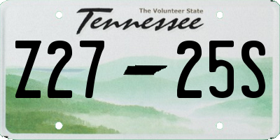 TN license plate Z2725S