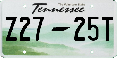 TN license plate Z2725T