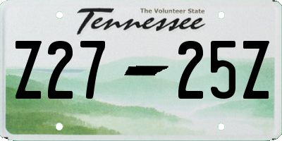 TN license plate Z2725Z