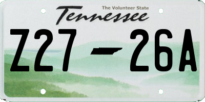TN license plate Z2726A