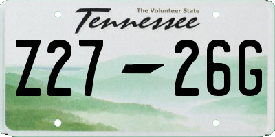 TN license plate Z2726G