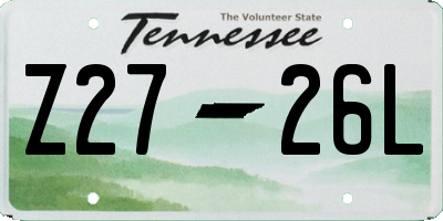 TN license plate Z2726L