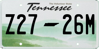 TN license plate Z2726M