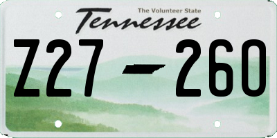 TN license plate Z2726O