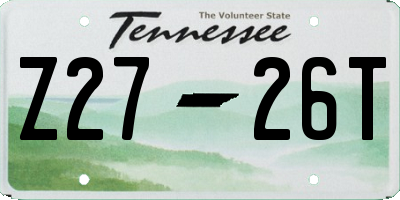 TN license plate Z2726T