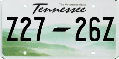 TN license plate Z2726Z