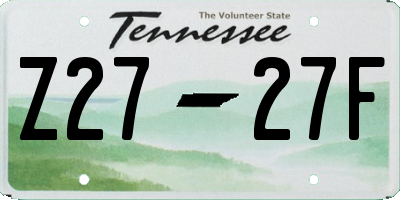 TN license plate Z2727F