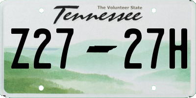 TN license plate Z2727H