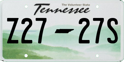 TN license plate Z2727S