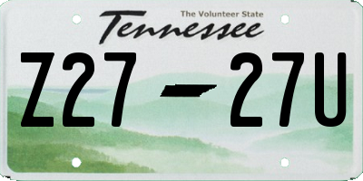TN license plate Z2727U