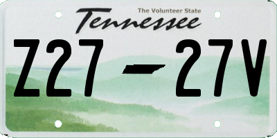 TN license plate Z2727V