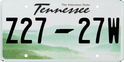 TN license plate Z2727W