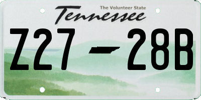 TN license plate Z2728B