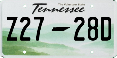 TN license plate Z2728D