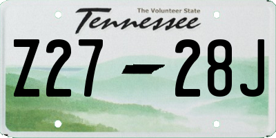 TN license plate Z2728J