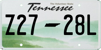 TN license plate Z2728L