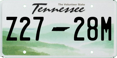 TN license plate Z2728M