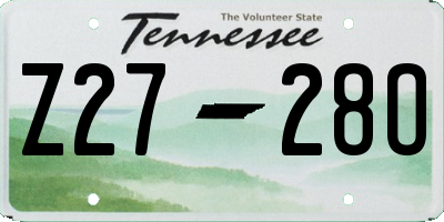 TN license plate Z2728O