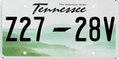 TN license plate Z2728V