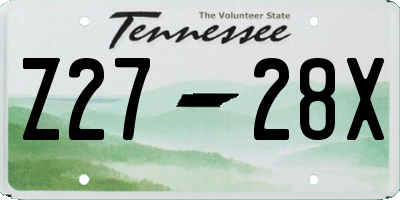 TN license plate Z2728X