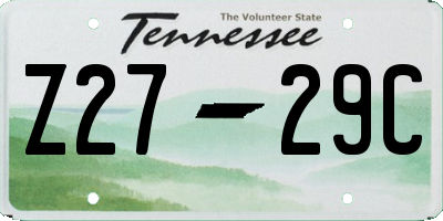 TN license plate Z2729C