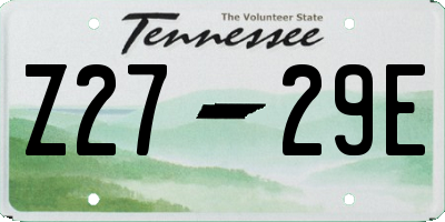 TN license plate Z2729E
