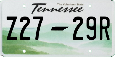 TN license plate Z2729R