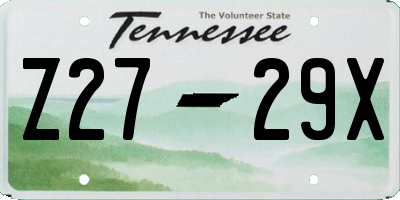 TN license plate Z2729X