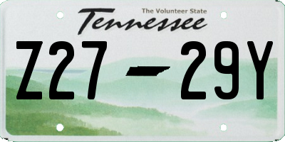 TN license plate Z2729Y