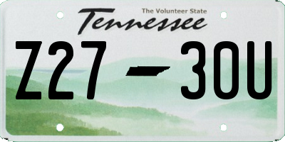 TN license plate Z2730U