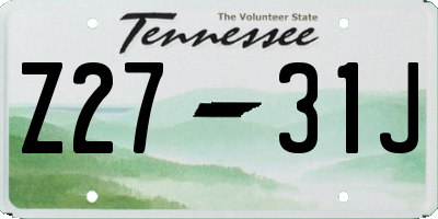 TN license plate Z2731J