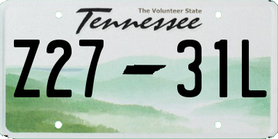 TN license plate Z2731L