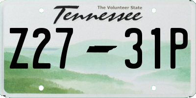 TN license plate Z2731P